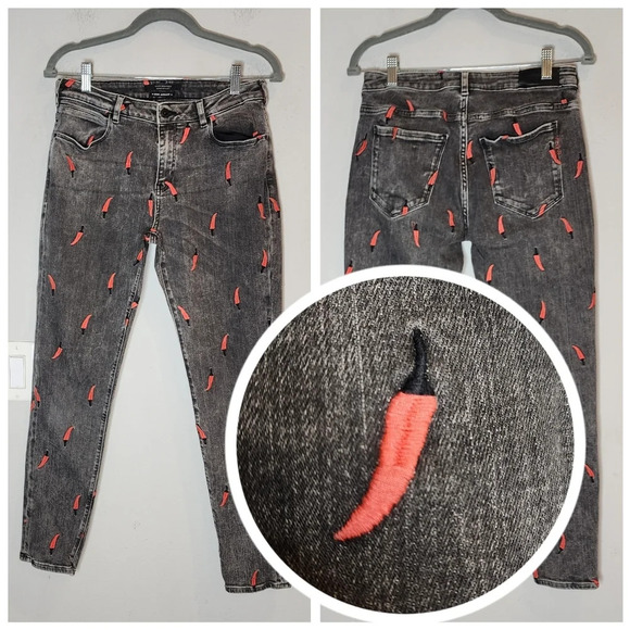 Scotch & Soda Pepper Embroidered Slim Boyfriend Grey jeans.  Size 26. - Picture 1 of 16